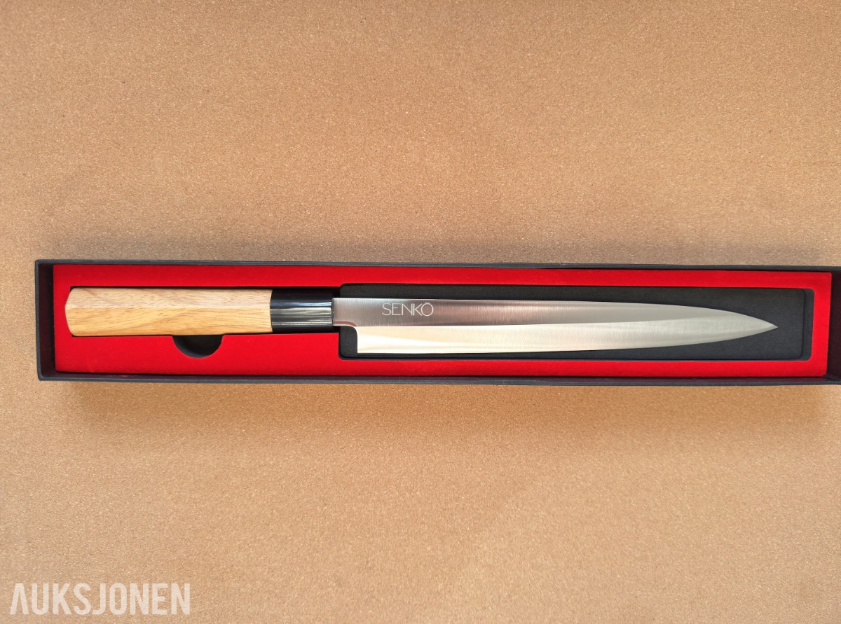 48 TIMERS AUKSJON - Senko Damaskus Kiritsuke + Sashimi-kniv